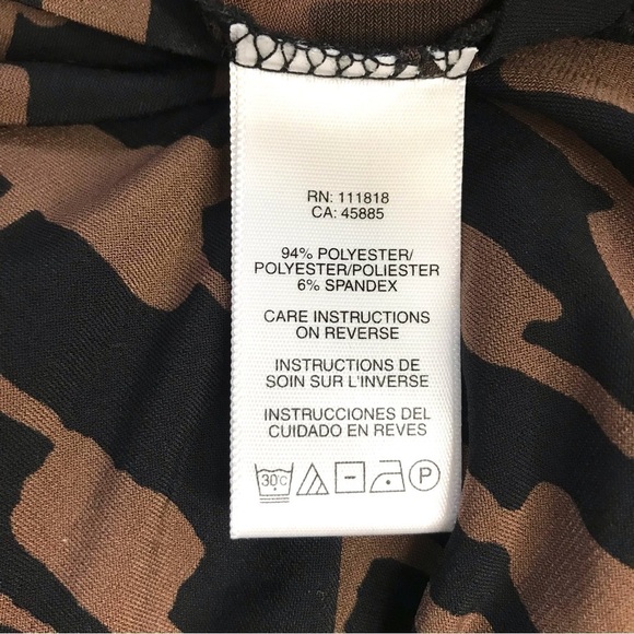 MICHAEL Michael Kors Petite L sleeveless Blouson Black Brown print Dress Large - Picture 14 of 15